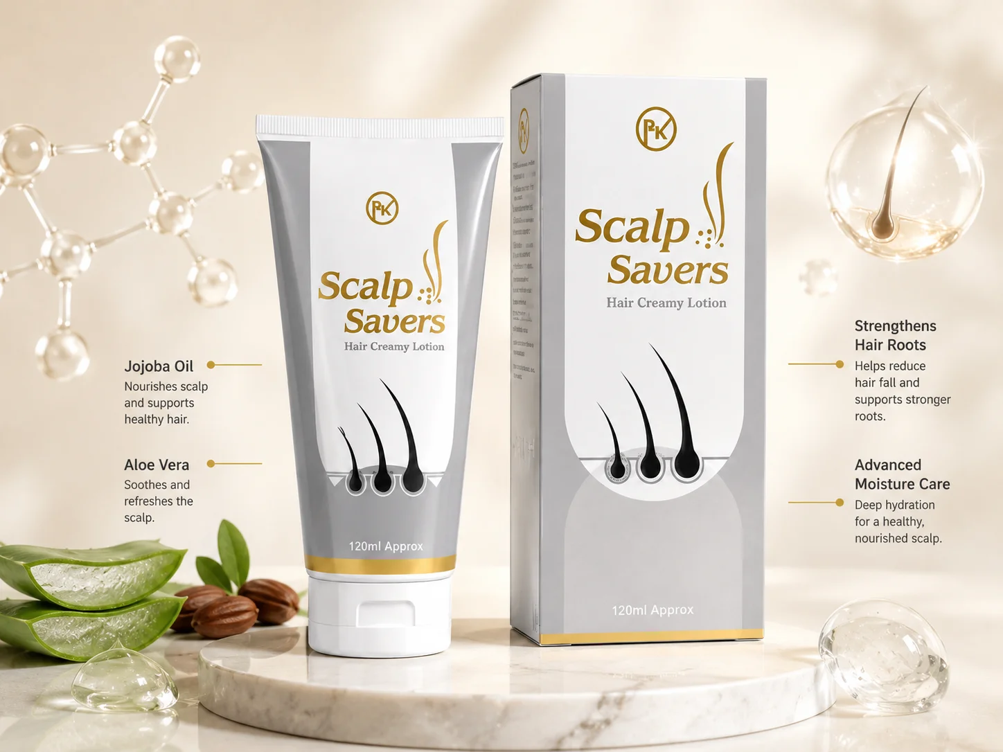 Scalp Saver Scalp Savers Hair Creamy Lotion and packaging showcased in a professional e-commerce product image.
